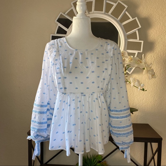 Ella Moss Waverly Puff Long-Sleeve Top L NWT - Picture 4 of 10